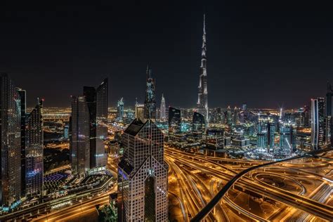 Dubai United Arab Emirates City Sky Clouds Buildings Sea River