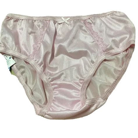 Nwot Vintage Panties Nylon Panty Classic Brief Glossy Double Gusset