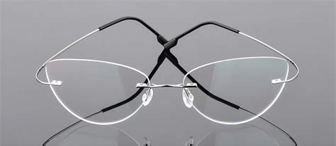Rimless Glasses Frame Titanium Alloy Ultralight Eyeglasses Frameless Cat Eye Screwless Eyewear