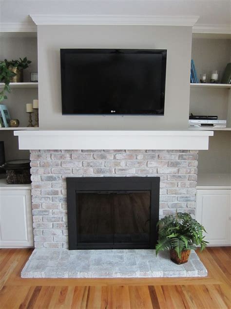 How To Whitewash A Fireplace Brick Fireplace Makeover Painted Brick