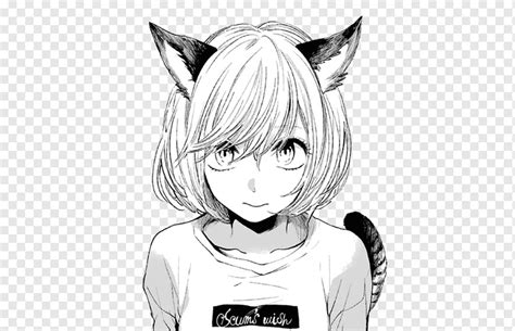 Anime Catgirl Black And White Manga Kavaii Rillakuma Comics White