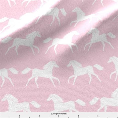 Horse Fabric Horses Baby Girl Pastel Pink Sweet Little Etsy