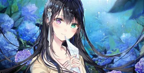 Desktop Wallpaper Cute Anime Girl Colored Eyes Hd Image Picture