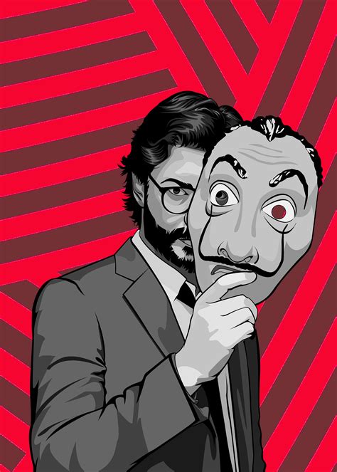 Profesor Money Heist By Paulart Digital Portrait Art Pop Art Posters Cool Art Drawings