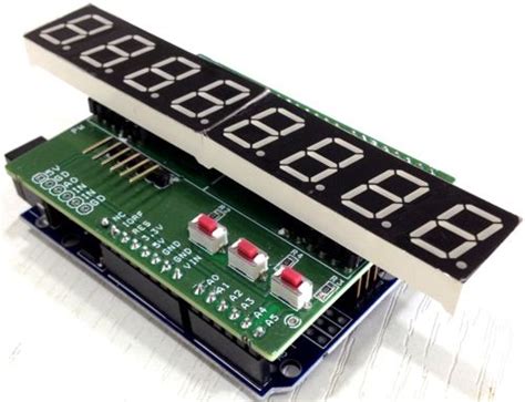 8 Digit Numerical 7 Segment Spi Display Shield For Arduino Uno