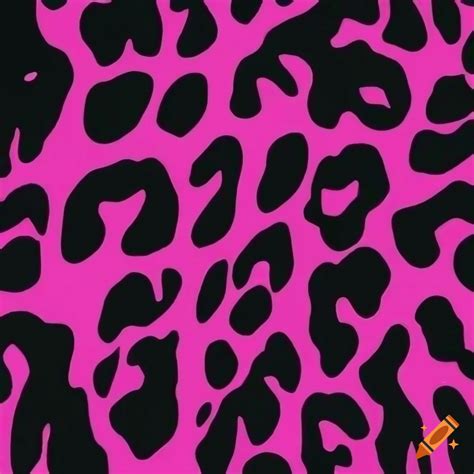 3d Pink And Black Leopard Print Pattern