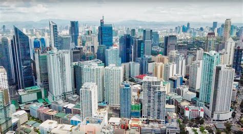 Video Makati Metro Manila Skyline Aerial View