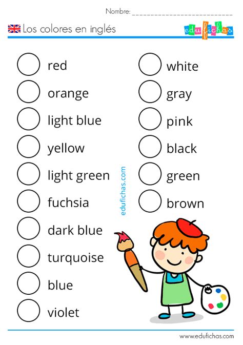 Colores En Inglés Vocabulario Ejercicios Para Niños Gratis【pdf】