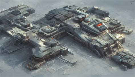 Concept Art Of Futuristic Modular Military Base Top Stable Diffusion