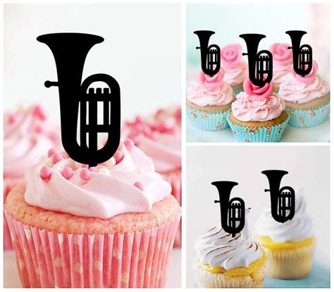 Euphonium Music Instrument Cupcake 10 Toppers Laser Cut Etsy