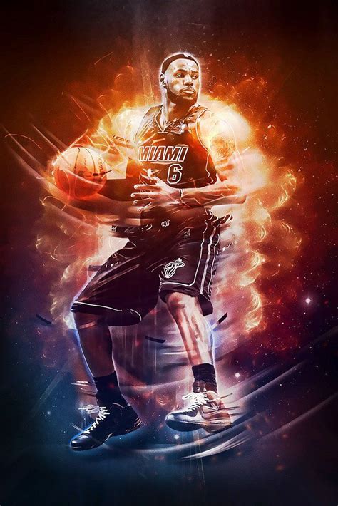 Lebron James Miami Heat Basketball Nba Player Poster Lebron James