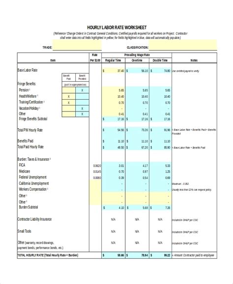 15 Free Rate Sheet Templates Printable Word Excel And Pdf Samples