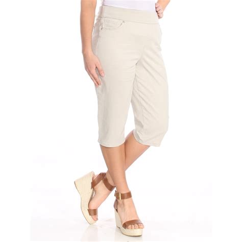 Style And Co Style And Company Womens Beige Pull On Skimmer Capri Jeans