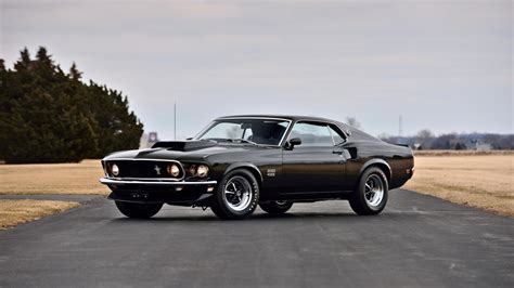 Download Wallpaper 1920x1080 On Road 1969 Ford Mustang Boss 429 Black