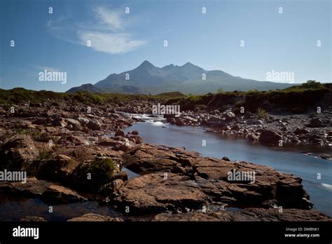 The Cuillin Mountains And River Sligachan Isle Of Skye Scotland Uk