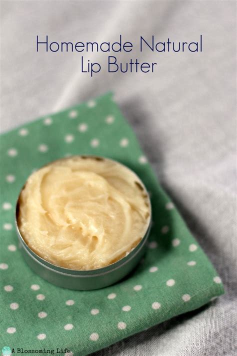 Here's an easy diy balm method that you can make with just shea butter and essential oils. Homemade Natural Lip Butter - A Blossoming Life