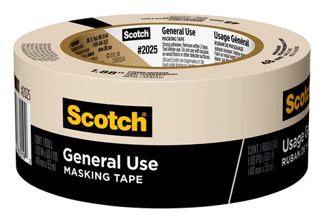 Scotch General Use Masking Tape 188 In X 601 Yd Tan 1 Roll