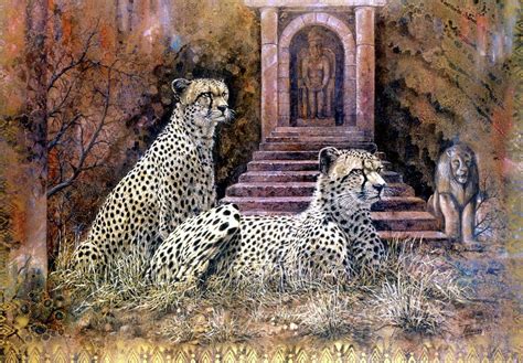 Lost City Cheetahs Painting By Patricia Perrevos