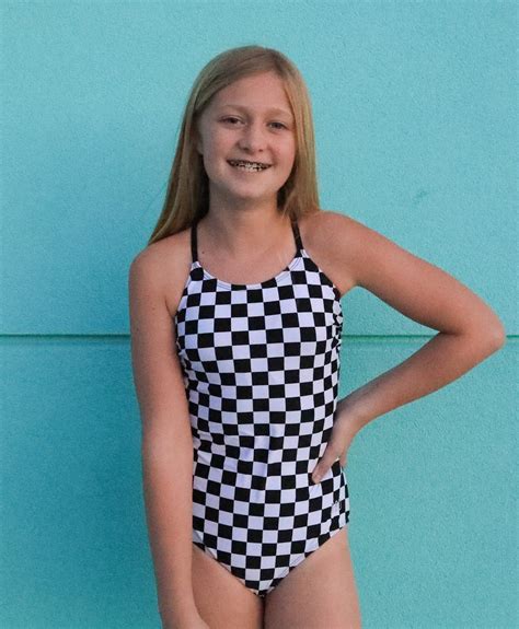 Tween Allie Checkered One Piece 52 Cute One Piece Swimsuits Girls Bathing Suits