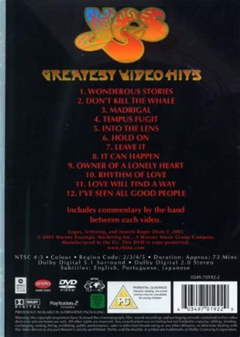 Yes Album Yes Greatest Video Hits