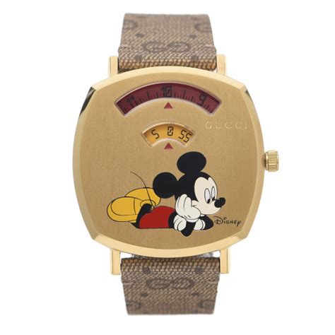 Gucci X Disney Stainless Steel 35mm Mickey Mouse Quartz Watch Gold