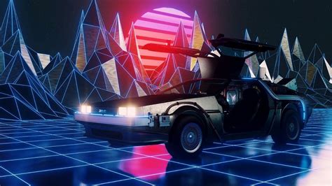 ambient city synthwave drive wallpaper delorean background synth city car driving animation