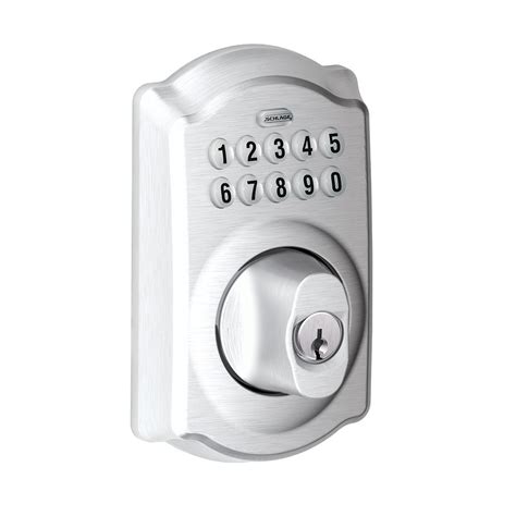 Schlage Camelot Satin Chrome Electronic Entry Door Keypad Deadbolt Lock