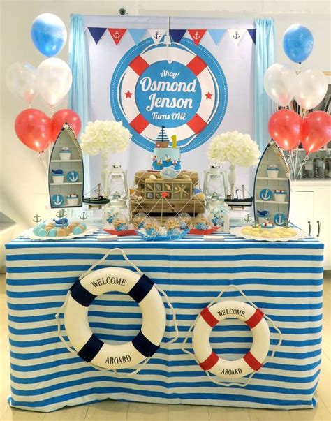 Baby Boy First Birthday Nautical Theme Theme Image