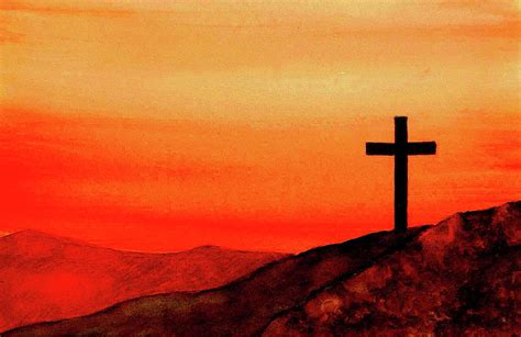 Cross At Sunset Painting By Michael Vigliotti Pixels