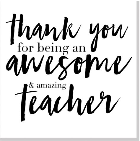 Thank You Awesome Teacher Square Card Jola Designs