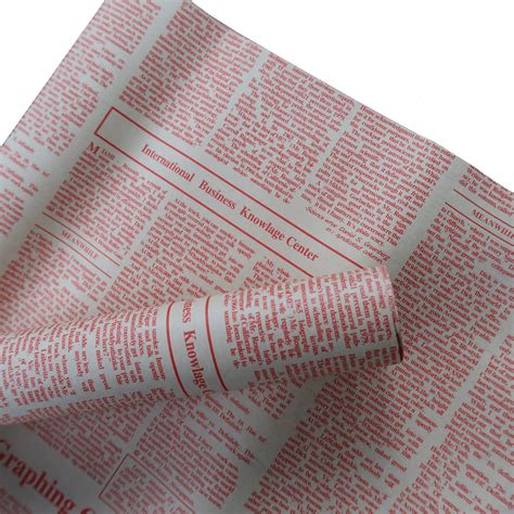 Pack Of 10 Color Printed Newspaper Wrapping Kraft Paper For Flower