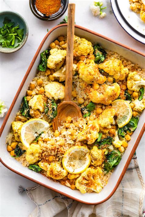 Curried Chickpea Cauliflower Bake Vegan Meal Prep Recipe Cotter Crunch