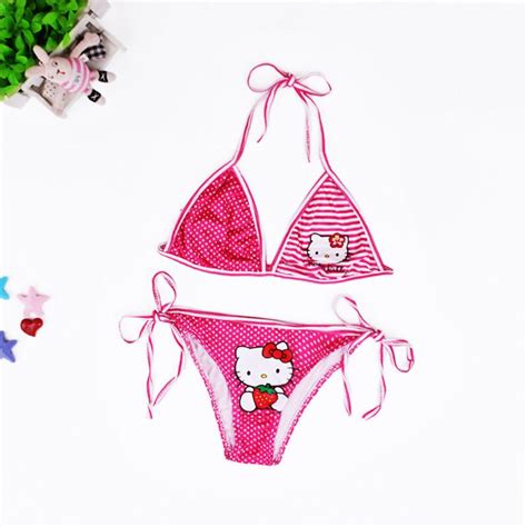 Sanrio Hello Kitty Sleeveless Hello Kitty Swimsuit Bikini Animation