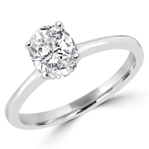 Oval Cut Diamond Solitaire 4 Prong Engagement Ring In White Gold Sov2504 Ov W Bijoux Majesty