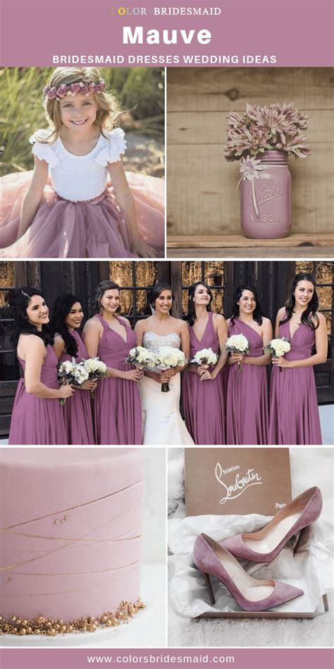 Mauve Bridesmaid Dresses Long In V Neck Sweetheart Halter One
