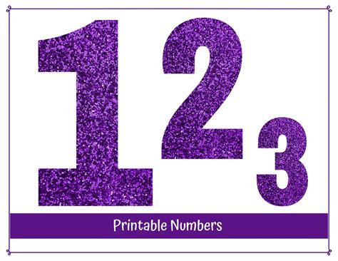 Number In Purple Glitter Free Printable Images And Photos Finder