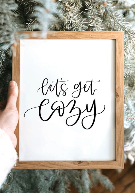 Lets Get Cozy Printable Wall Art Lets Get Cozy Print Fall Etsy