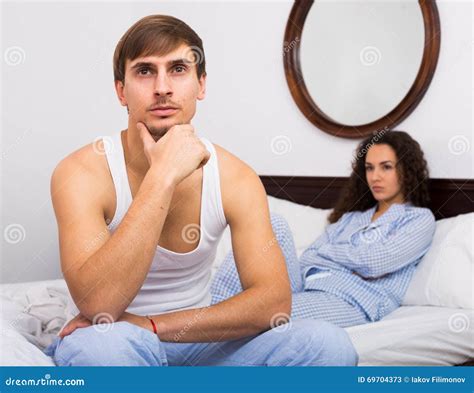 Upset Husband And Angry Wife In Bed Stock Image Image Of Lifestyle Crisis 69704373