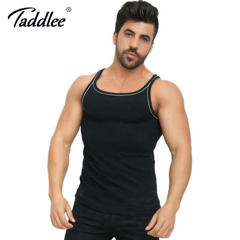Taddlee Brand Men Tank Top Modal Stretch Soft Black Shirts Sleeveless