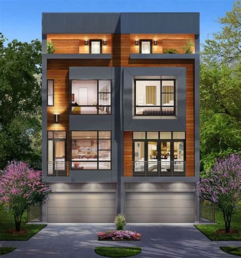 3 12 Story Duplex Townhouse Plan E4050 Duplex House Design Modern