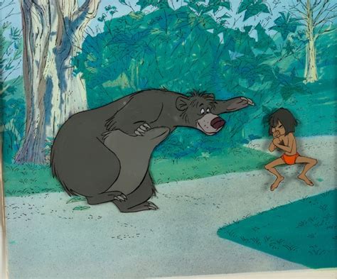 The Jungle Book Mowgli And Baloo Production Cel Setup Walt Disney