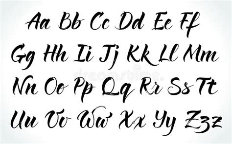 Photo About Brushpen Lettering Vector Alphabet Modern Calligraphy