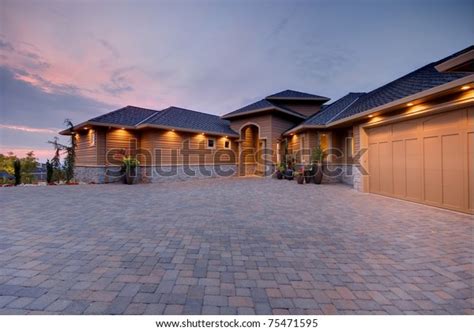 Luxury Home Exterior Sunset Stock Photo Edit Now 75471595