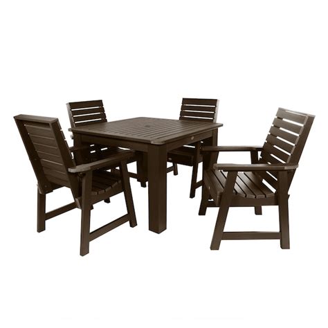 Highwood The Weatherly 5 Piece Brown Patio Dining Set In The Patio