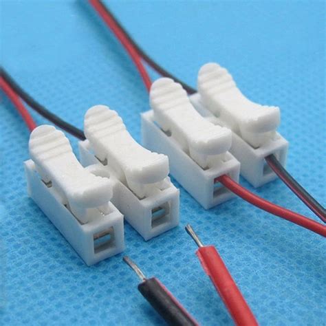 30pcs Quick Splice Push Type Lock Wire Connectors Ch2 2pins Electrical Cable Terminals 20x17