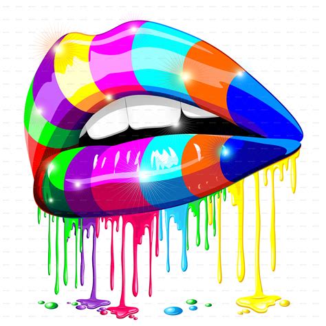 Download Dripping Lips Png Rainbow Lips Clip Art HD Transparent PNG NicePNG Com