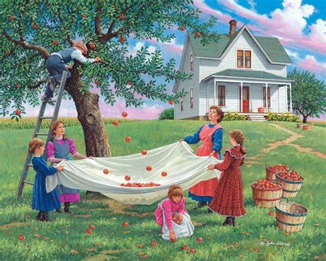 Ring Around The Rosie © John Sloane Farm Art Cottage Art Country Art