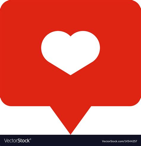 Like Heart Icon On A Red Pin Isolated On White Vector Image