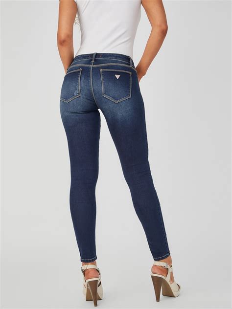 Guess Factory Women S Sienna Curvy Skinny Jeans In Dark Destroy Wash Ebay