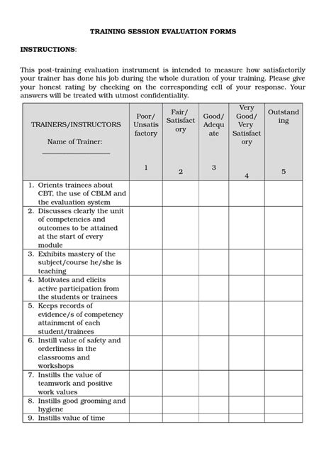 Marketing evaluation is a necessary process in order to determine the effectiveness of a business's marketing. 11. TRAINING SESSION EVALUATION FORMS SAMPLE.docx ...